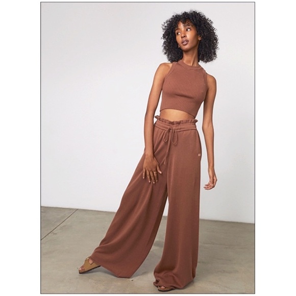 lunya Pants - Lunya Cozy Cotton Silk Relaxed Ankle Pants Humble Brown (Walnut) NWOT NEW